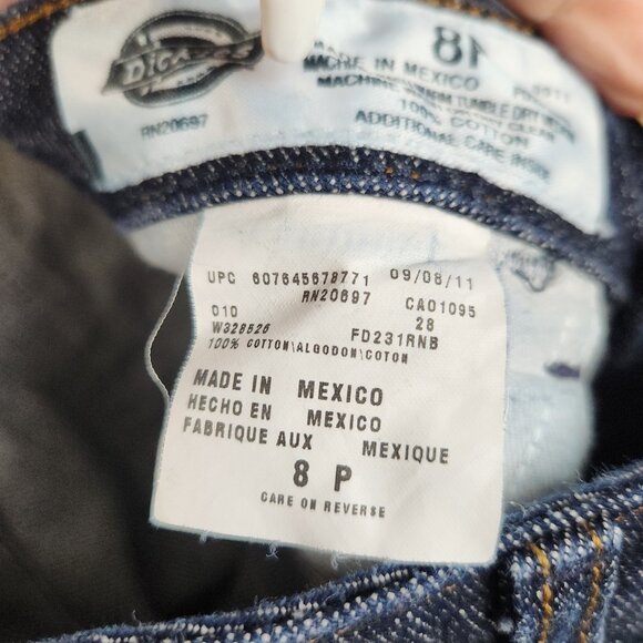 Dickies Jeans Women's 8P Petite Curvy Tapered Mid Rise Denim Workwear Pants - Picture 9 of 10